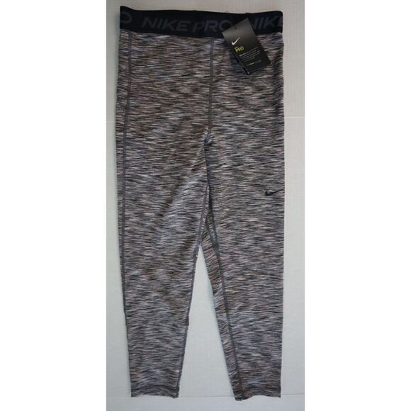 Nike Pro DA1012 010 Women's Sz Small Black Fitted Space-Dyed Cropped Tights $55 - Picture 1 of 9